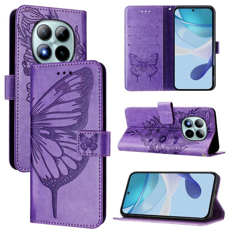 Embossed Butterfly Leather Phone Case, For Redmi K90 Max 5G, For Redmi A7 Pro 5G 171mm / Poco C81, For Redmi 15a 5G Global, For Redmi A5 4G 171.7mm / Poco C71 4G, For Redmi Turbo 5 5G Global / Poco X8 Pro, For Redmi Note 15 Pro+ 5G Global 163.3mm