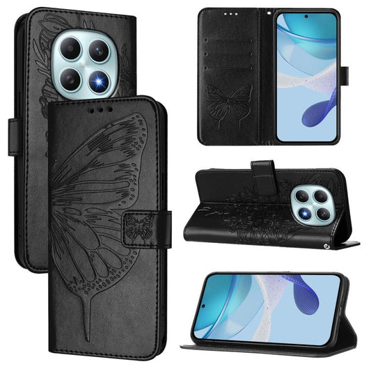 Embossed Butterfly Leather Phone Case, For Redmi Note 15 4G / 5G Global 164mm, For Redmi Note 15 Pro 5G Global 163.6mm, For Redmi 15 5G Global / 15 4G SEA, For Redmi 15 5G / 4G EU 171mm, For Redmi Note 14 4G EU 164.84mm, For Redmi Note 14 Pro 5G Global