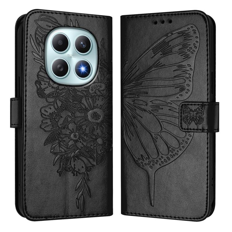 Embossed Butterfly Leather Phone Case, For Redmi Note 15 4G / 5G Global 164mm, For Redmi Note 15 Pro 5G Global 163.6mm, For Redmi 15 5G Global / 15 4G SEA, For Redmi 15 5G / 4G EU 171mm, For Redmi Note 14 4G EU 164.84mm, For Redmi Note 14 Pro 5G Global