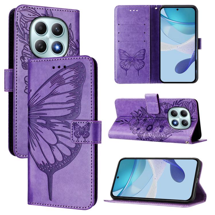 Embossed Butterfly Leather Phone Case, For Redmi Note 15 4G / 5G Global 164mm, For Redmi Note 15 Pro 5G Global 163.6mm, For Redmi 15 5G Global / 15 4G SEA, For Redmi 15 5G / 4G EU 171mm, For Redmi Note 14 4G EU 164.84mm, For Redmi Note 14 Pro 5G Global
