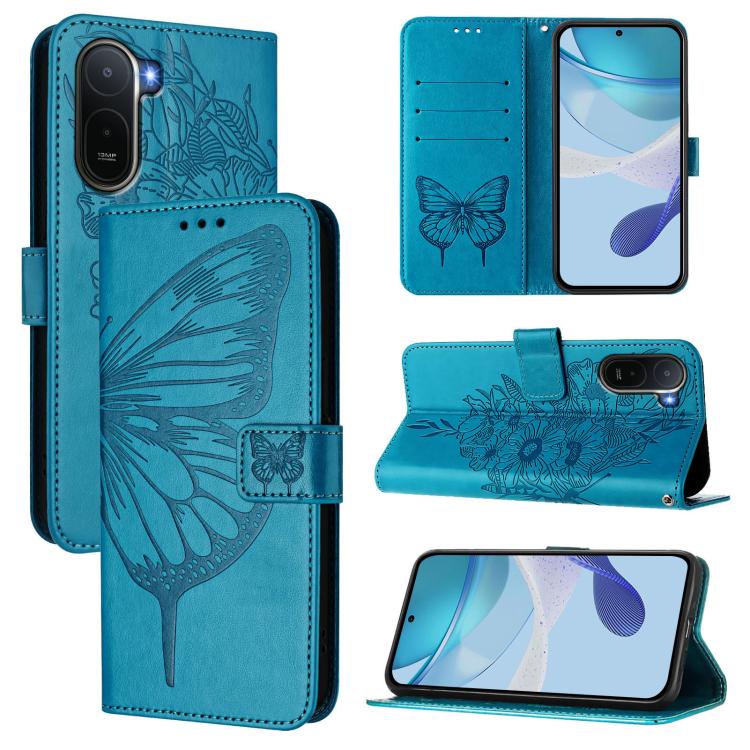 Embossed Butterfly Leather Phone Case, For Redmi K90 Max 5G, For Redmi A7 Pro 5G 171mm / Poco C81, For Redmi 15a 5G Global, For Redmi A5 4G 171.7mm / Poco C71 4G, For Redmi Turbo 5 5G Global / Poco X8 Pro, For Redmi Note 15 Pro+ 5G Global 163.3mm