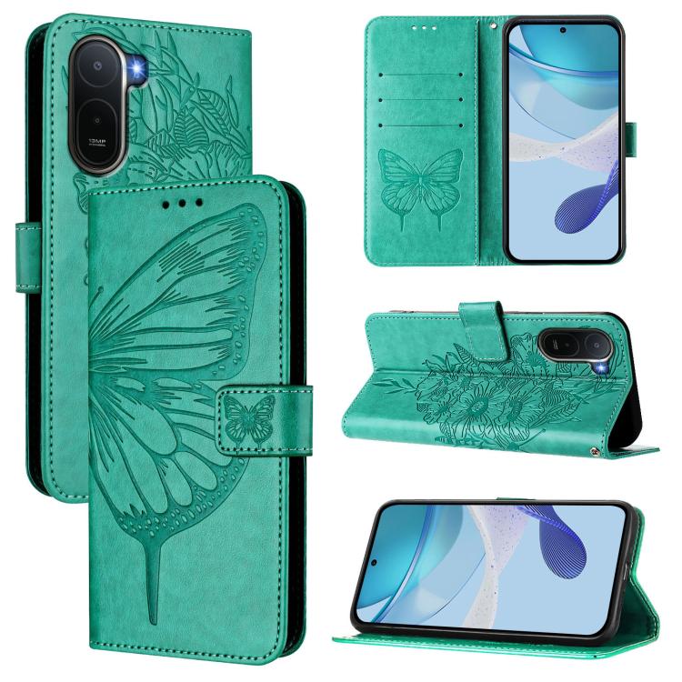 Embossed Butterfly Leather Phone Case, For Redmi K90 Max 5G, For Redmi A7 Pro 5G 171mm / Poco C81, For Redmi 15a 5G Global, For Redmi A5 4G 171.7mm / Poco C71 4G, For Redmi Turbo 5 5G Global / Poco X8 Pro, For Redmi Note 15 Pro+ 5G Global 163.3mm