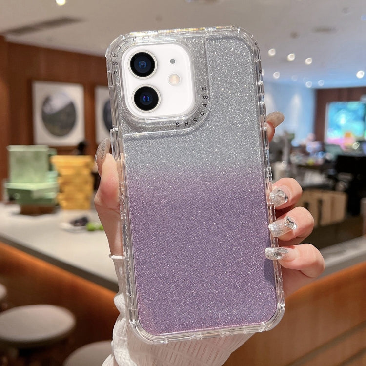 TPU + PC + Glitter Paper Full Coverage Phone Case, For iPhone 14 Pro Max, For iPhone 13 Pro Max, For iPhone 13 Pro, For iPhone 13, For iPhone 12 / 12 Pro, For iPhone 12 Pro Max, For iPhone 11