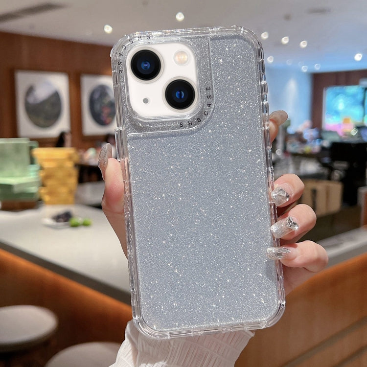 TPU + PC + Glitter Paper Full Coverage Phone Case, For iPhone 14 Pro Max, For iPhone 13 Pro Max, For iPhone 13 Pro, For iPhone 13, For iPhone 12 / 12 Pro, For iPhone 12 Pro Max, For iPhone 11