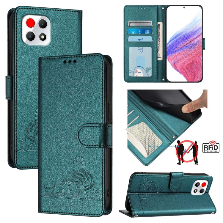 Cat Rat Embossed RFID Leather Phone Case with Lanyard, For T-Mobile Revvl 8, For T-Mobile REVVL 7 Pro 5G, For T-Mobile REVVL 7 5G, For T-Mobile REVVL 6 Pro / 6x Pro, For T-Mobile REVVL 6 / 6x 5G