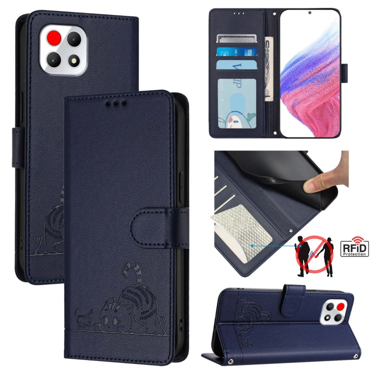 Cat Rat Embossed RFID Leather Phone Case with Lanyard, For T-Mobile Revvl 8, For T-Mobile REVVL 7 Pro 5G, For T-Mobile REVVL 7 5G, For T-Mobile REVVL 6 Pro / 6x Pro, For T-Mobile REVVL 6 / 6x 5G