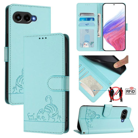 Cat Rat Embossed RFID Leather Phone Case with Lanyard, For T-Mobile Revvl 8, For T-Mobile REVVL 7 Pro 5G, For T-Mobile REVVL 7 5G, For T-Mobile REVVL 6 Pro / 6x Pro, For T-Mobile REVVL 6 / 6x 5G