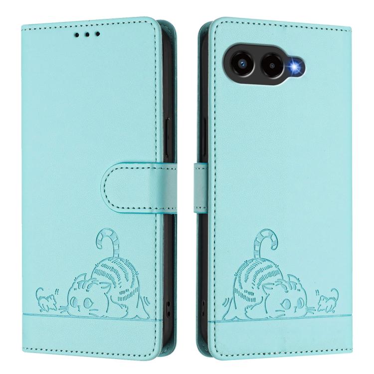 Cat Rat Embossed RFID Leather Phone Case with Lanyard, For T-Mobile Revvl 8, For T-Mobile REVVL 7 Pro 5G, For T-Mobile REVVL 7 5G, For T-Mobile REVVL 6 Pro / 6x Pro, For T-Mobile REVVL 6 / 6x 5G