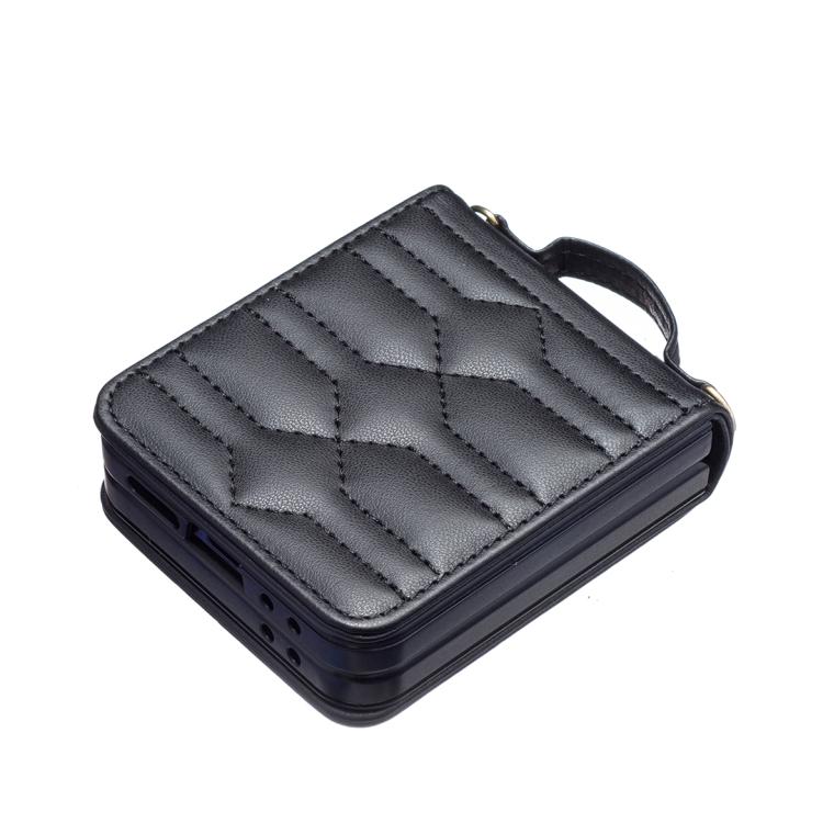 V-shaped Crossbody Lanyard Leather Phone Case, For Galaxy Z Flip8 5G, For Samsung Galaxy Z Flip7 FE / Flip6, For Samsung Galaxy Z Flip7, For Samsung Galaxy Z Flip5, For Samsung Galaxy Z Flip4, For Samsung Galaxy Z Flip3