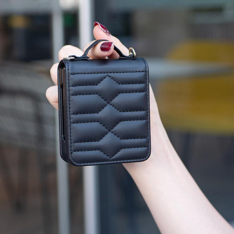 V-shaped Crossbody Lanyard Leather Phone Case, For Galaxy Z Flip8 5G, For Samsung Galaxy Z Flip7 FE / Flip6, For Samsung Galaxy Z Flip7, For Samsung Galaxy Z Flip5, For Samsung Galaxy Z Flip4, For Samsung Galaxy Z Flip3
