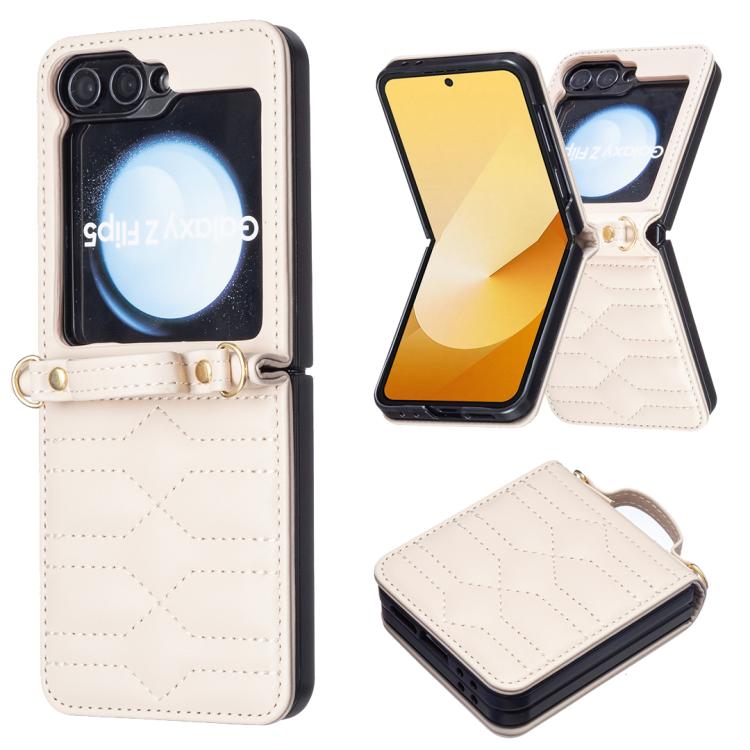 V-shaped Crossbody Lanyard Leather Phone Case, For Galaxy Z Flip8 5G, For Samsung Galaxy Z Flip7 FE / Flip6, For Samsung Galaxy Z Flip7, For Samsung Galaxy Z Flip5, For Samsung Galaxy Z Flip4, For Samsung Galaxy Z Flip3