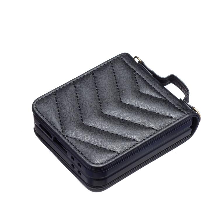 Wave-shaped Crossbody Lanyard Leather Phone Case, For Galaxy Z Flip8 5G, For Samsung Galaxy Z Flip7 FE / Flip6, For Samsung Galaxy Z Flip7, For Samsung Galaxy Z Flip5, For Samsung Galaxy Z Flip4, For Samsung Galaxy Z Flip3