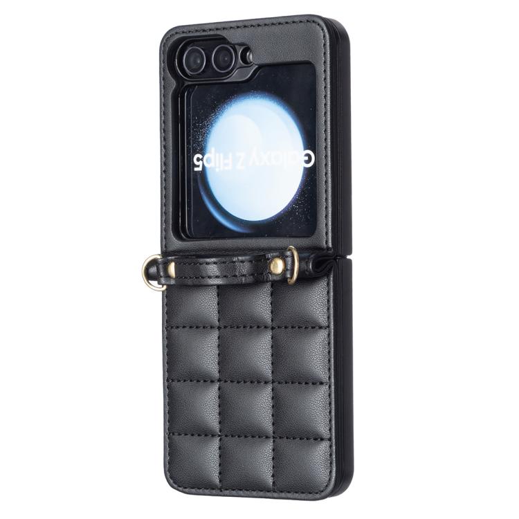 Square-shaped Crossbody Lanyard Leather Phone Case, For Galaxy Z Flip8 5G, For Samsung Galaxy Z Flip7, For Samsung Galaxy Z Flip6, For Samsung Galaxy Z Flip5, For Samsung Galaxy Z Flip4, For Samsung Galaxy Z Flip3