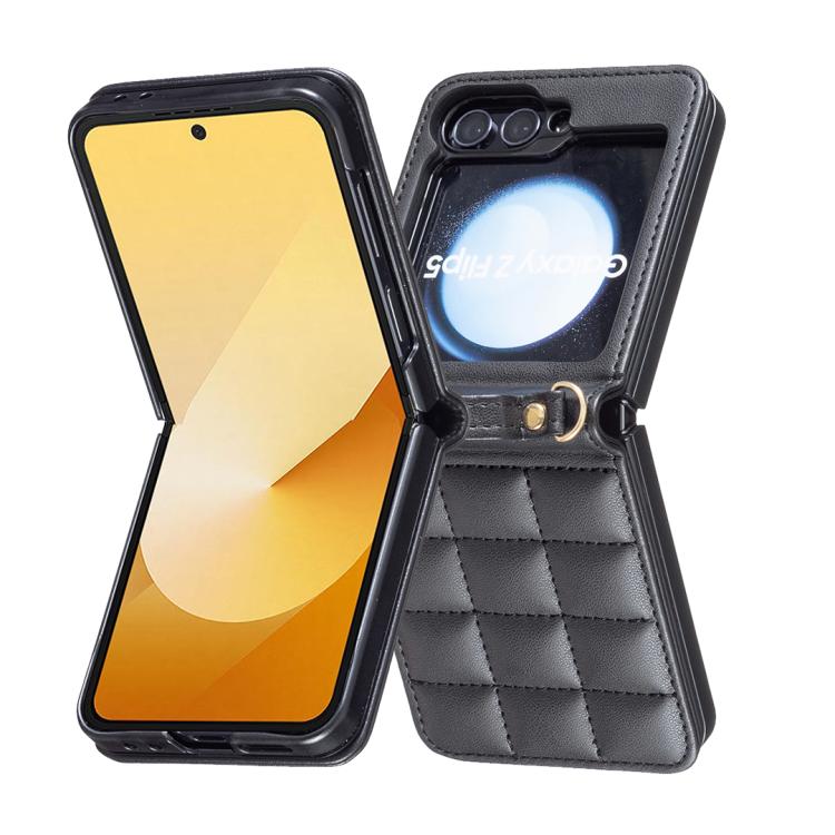 Square-shaped Crossbody Lanyard Leather Phone Case, For Galaxy Z Flip8 5G, For Samsung Galaxy Z Flip7, For Samsung Galaxy Z Flip6, For Samsung Galaxy Z Flip5, For Samsung Galaxy Z Flip4, For Samsung Galaxy Z Flip3