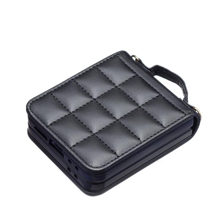 Square-shaped Crossbody Lanyard Leather Phone Case, For Galaxy Z Flip8 5G, For Samsung Galaxy Z Flip7, For Samsung Galaxy Z Flip6, For Samsung Galaxy Z Flip5, For Samsung Galaxy Z Flip4, For Samsung Galaxy Z Flip3