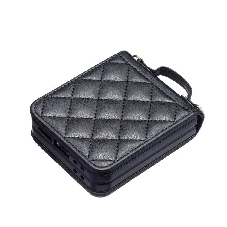 Rhombus-shaped Crossbody Lanyard Leather Phone Case, For Galaxy Z Flip8 5G, For Samsung Galaxy Z Flip7 FE / Flip6, For Samsung Galaxy Z Flip7, For Samsung Galaxy Z Flip5, For Samsung Galaxy Z Flip4, For Samsung Galaxy Z Flip3