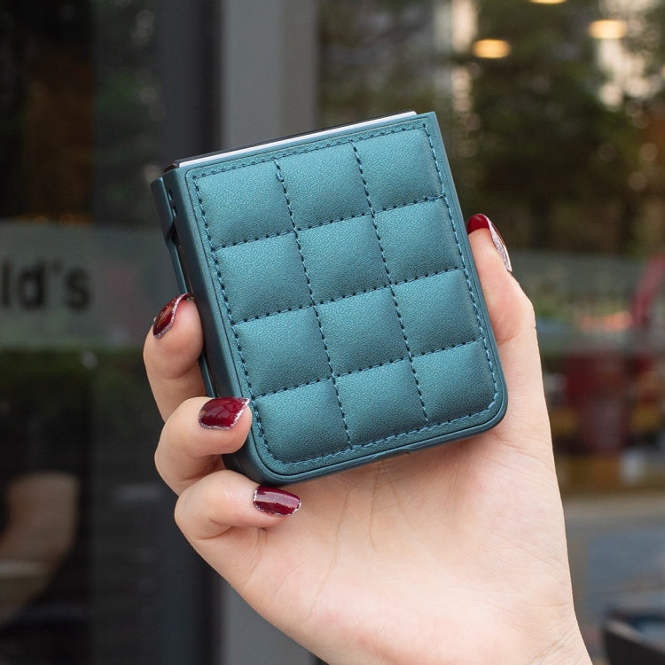 Square-shaped Leather Back Cover Phone Case, For Samsung Galaxy Z Flip6 / Flip7 FE, For Samsung Galaxy Z Flip5, For Samsung Galaxy Z Flip4, For Samsung Galaxy Z Flip3