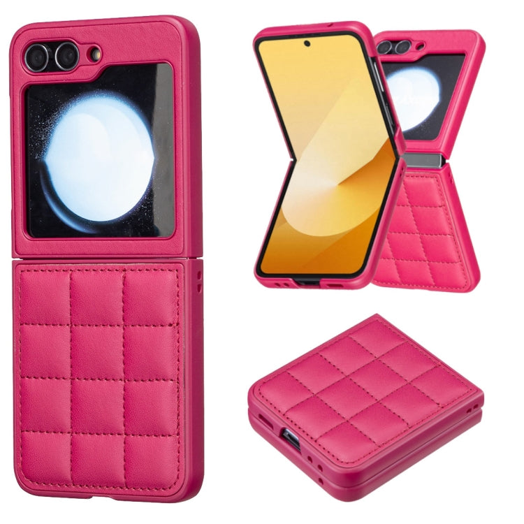 Square-shaped Leather Back Cover Phone Case, For Samsung Galaxy Z Flip6 / Flip7 FE, For Samsung Galaxy Z Flip5, For Samsung Galaxy Z Flip4, For Samsung Galaxy Z Flip3