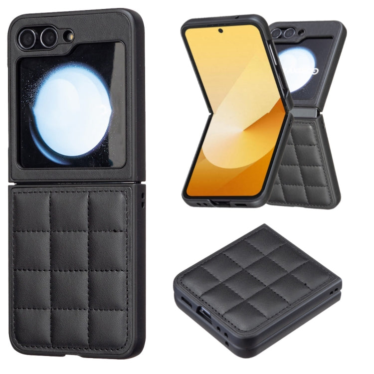Square-shaped Leather Back Cover Phone Case, For Samsung Galaxy Z Flip6 / Flip7 FE, For Samsung Galaxy Z Flip5, For Samsung Galaxy Z Flip4, For Samsung Galaxy Z Flip3