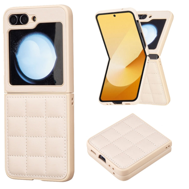 Square-shaped Leather Back Cover Phone Case, For Samsung Galaxy Z Flip6 / Flip7 FE, For Samsung Galaxy Z Flip5, For Samsung Galaxy Z Flip4, For Samsung Galaxy Z Flip3