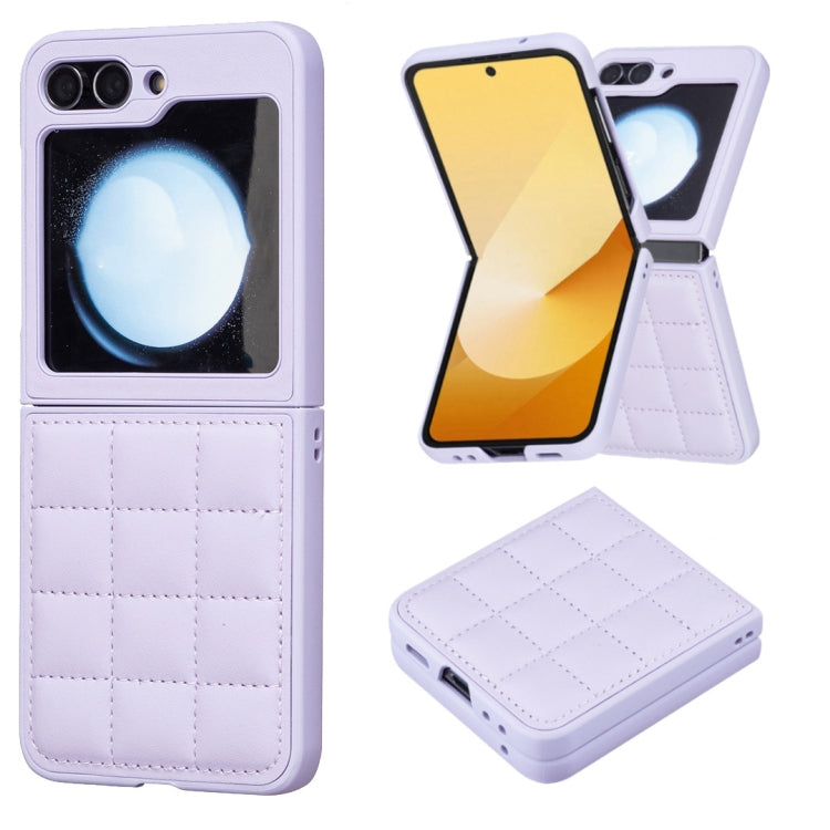Square-shaped Leather Back Cover Phone Case, For Samsung Galaxy Z Flip6 / Flip7 FE, For Samsung Galaxy Z Flip5, For Samsung Galaxy Z Flip4, For Samsung Galaxy Z Flip3