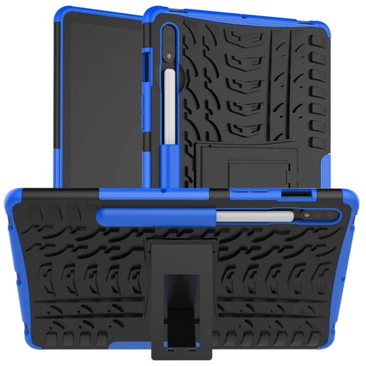 Tire Texture Shockproof TPU+PC Protective Case with Holder, For Samsung Galaxy Tab S8 / Galaxy Tab S7 T870 / T875