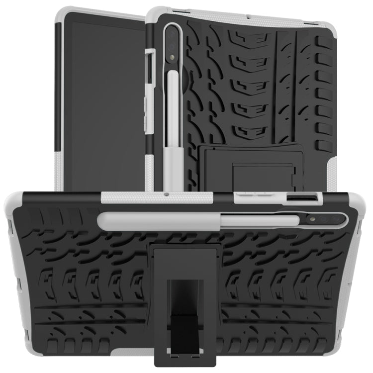Tire Texture Shockproof TPU+PC Protective Case with Holder, For Samsung Galaxy Tab S8 / Galaxy Tab S7 T870 / T875