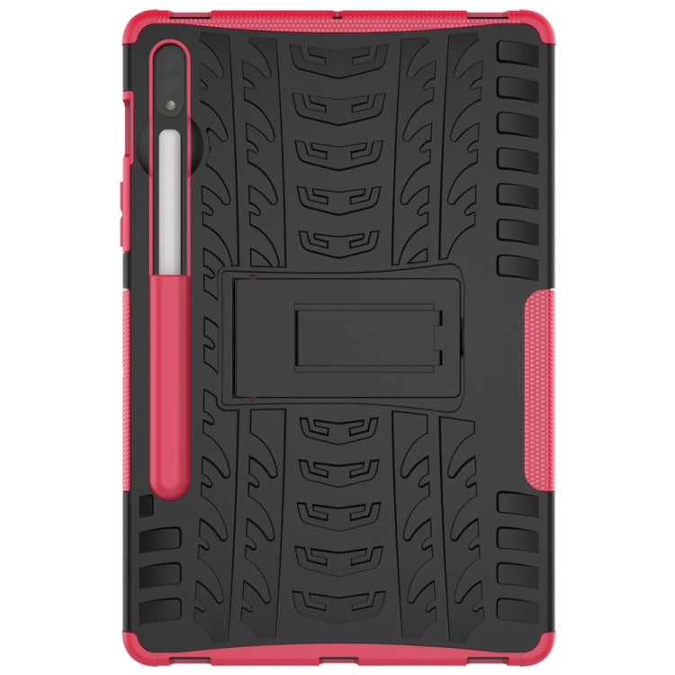 Tire Texture Shockproof TPU+PC Protective Case with Holder, For Samsung Galaxy Tab S8 / Galaxy Tab S7 T870 / T875