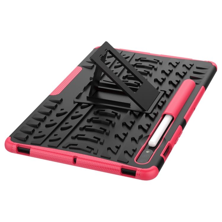 Tire Texture Shockproof TPU+PC Protective Case with Holder, For Samsung Galaxy Tab S8 / Galaxy Tab S7 T870 / T875
