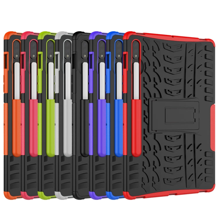 Tire Texture Shockproof TPU+PC Protective Case with Holder, For Samsung Galaxy Tab S8 / Galaxy Tab S7 T870 / T875