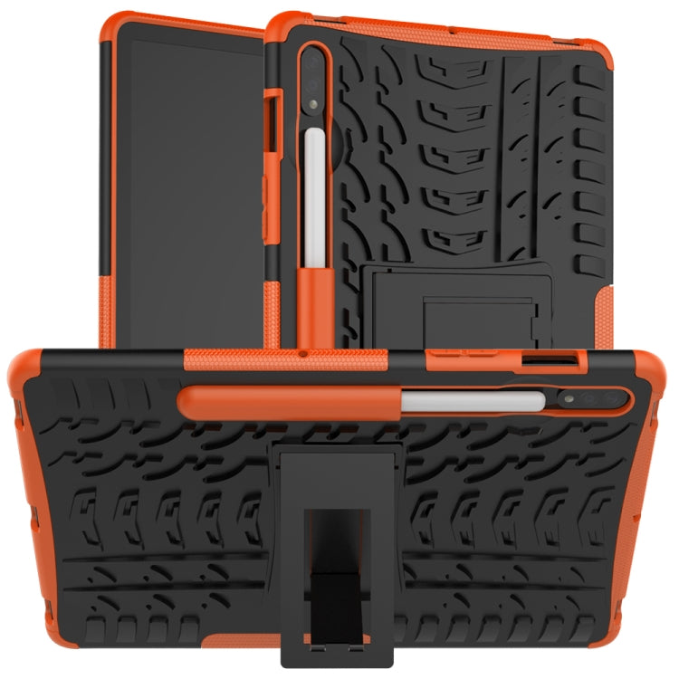 Tire Texture Shockproof TPU+PC Protective Case with Holder, For Samsung Galaxy Tab S8 / Galaxy Tab S7 T870 / T875
