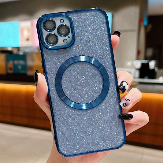 Electroplating Pure Color Glitter Powder MagSafe Phone Case, For iPhone 16 Pro Max, For iPhone 16 Pro, For iPhone 16 Plus, For iPhone 16, For iPhone 15 Pro Max, For iPhone 15 Pro
