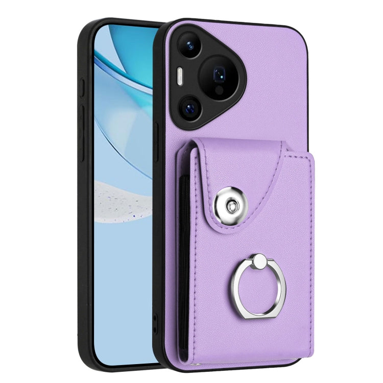 Organ Card Bag Ring Holder Phone Case, For Huawei Pura 70 Pro / 70 Pro+, For Huawei Pura 70 Ultra, For Huawei Pura 70