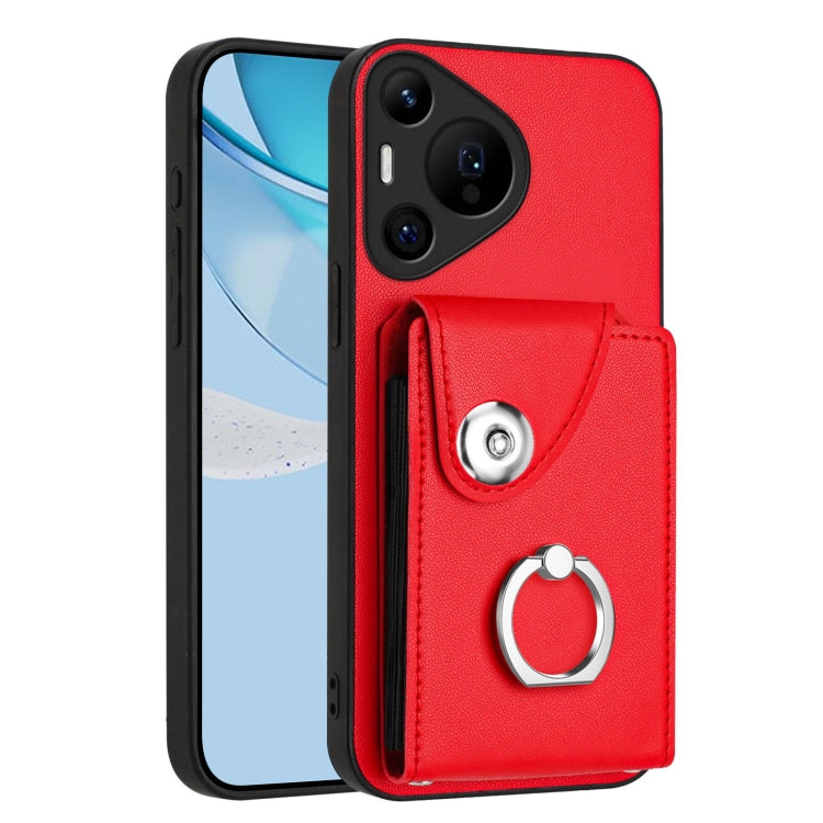 Organ Card Bag Ring Holder Phone Case, For Huawei Pura 70 Pro / 70 Pro+, For Huawei Pura 70 Ultra, For Huawei Pura 70