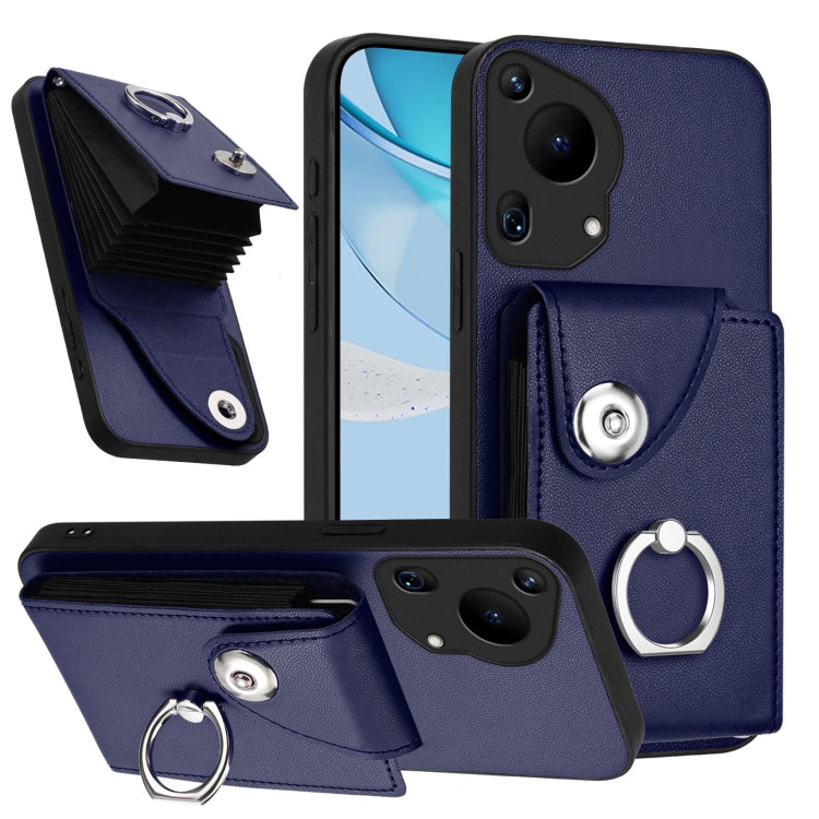 Organ Card Bag Ring Holder Phone Case, For Huawei Pura 70 Pro / 70 Pro+, For Huawei Pura 70 Ultra, For Huawei Pura 70
