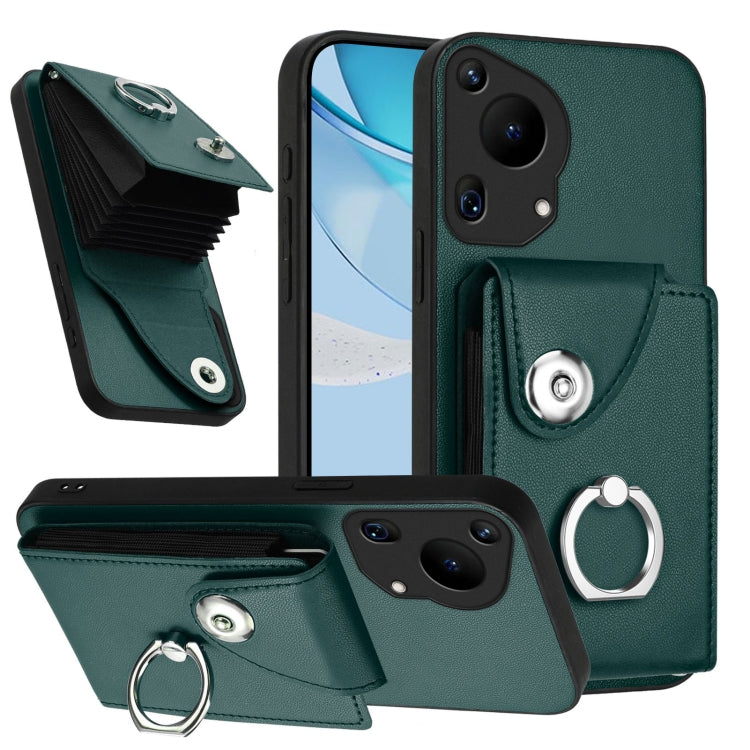 Organ Card Bag Ring Holder Phone Case, For Huawei Pura 70 Pro / 70 Pro+, For Huawei Pura 70 Ultra, For Huawei Pura 70