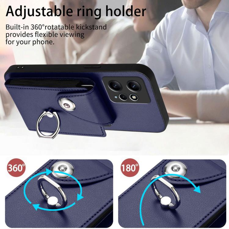 Organ Card Bag Ring Holder Phone Case, For Redmi Note 12 4G Global
