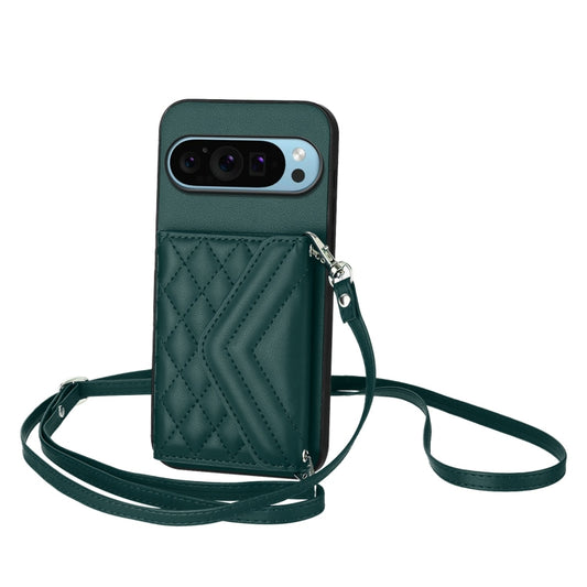 Rhombic Texture Card Bag RFID Phone Case with Long Lanyard, For Google Pixel 9 Pro XL, For Google Pixel 9 / 9 Pro, For Google Pixel 8a, For Google Pixel 8 Pro, For Google Pixel 8