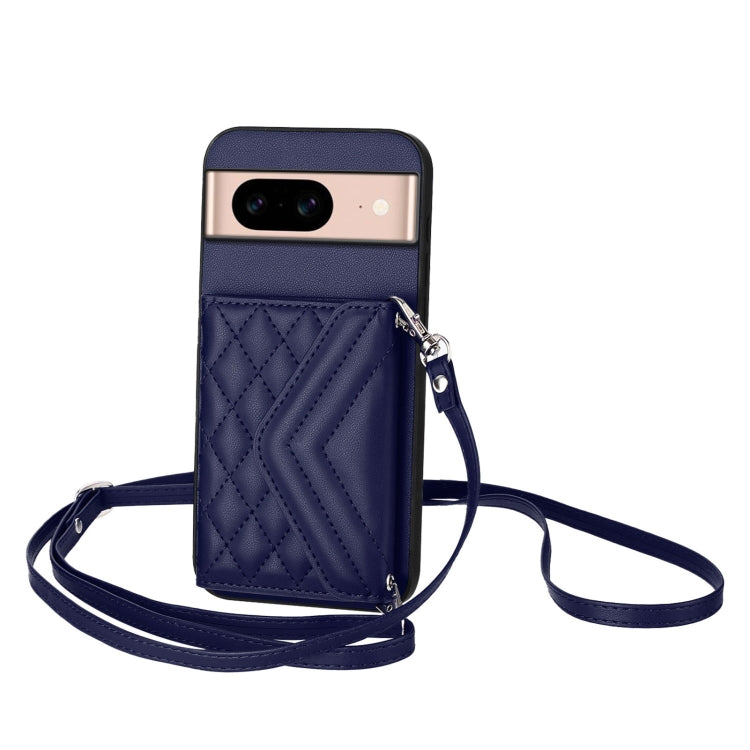 Rhombic Texture Card Bag RFID Phone Case with Long Lanyard, For Google Pixel 9 Pro XL, For Google Pixel 9 / 9 Pro, For Google Pixel 8a, For Google Pixel 8 Pro, For Google Pixel 8