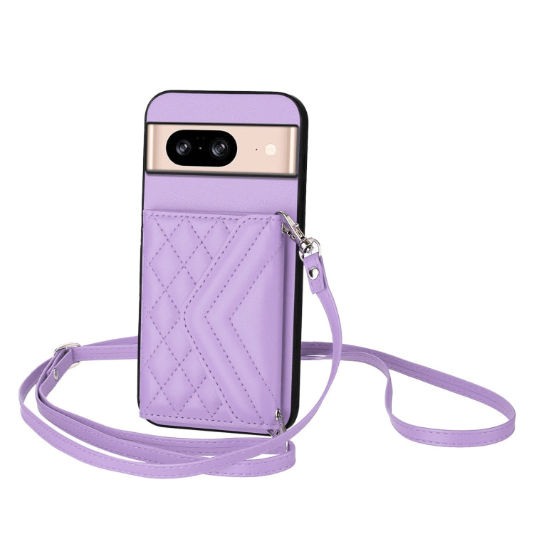 Rhombic Texture Card Bag RFID Phone Case with Long Lanyard, For Google Pixel 9 Pro XL, For Google Pixel 9 / 9 Pro, For Google Pixel 8a, For Google Pixel 8 Pro, For Google Pixel 8