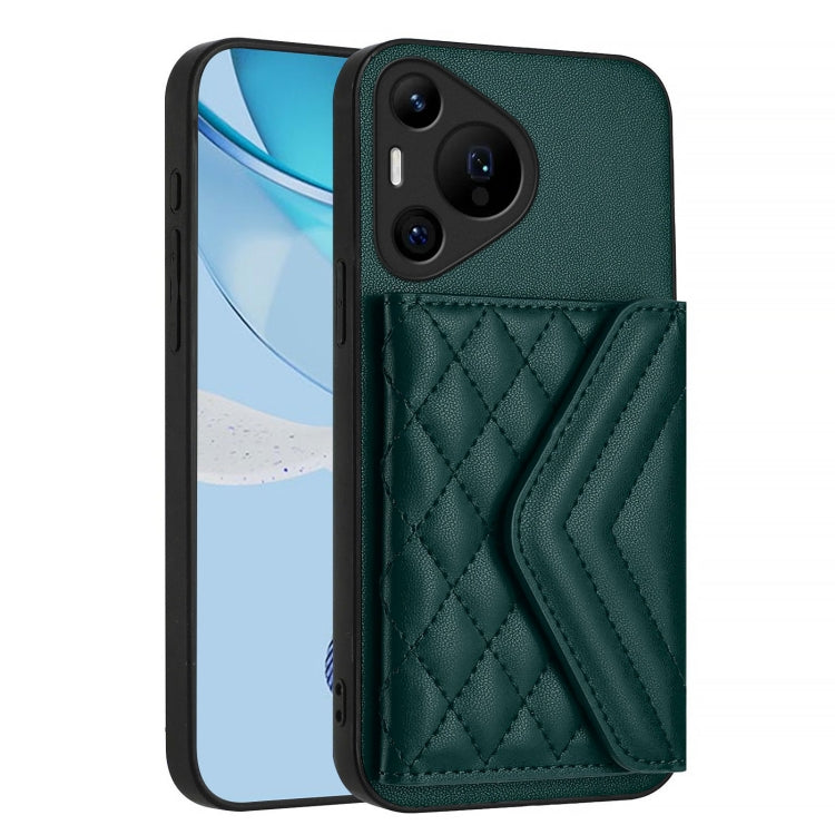 Rhombic Texture Card Bag RFID Phone Case with Long Lanyard, For Huawei Pura 70 Pro / 70 Pro+, For Huawei Pura 70 Ultra, For Huawei Pura 70
