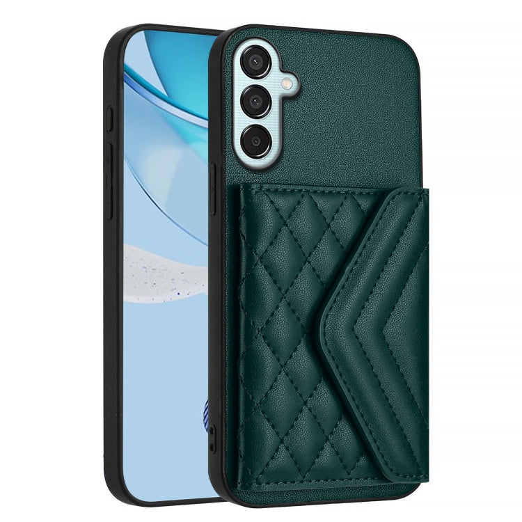 Rhombic Texture Card Bag RFID Phone Case with Long Lanyard, For Samsung Galaxy F15 / M15