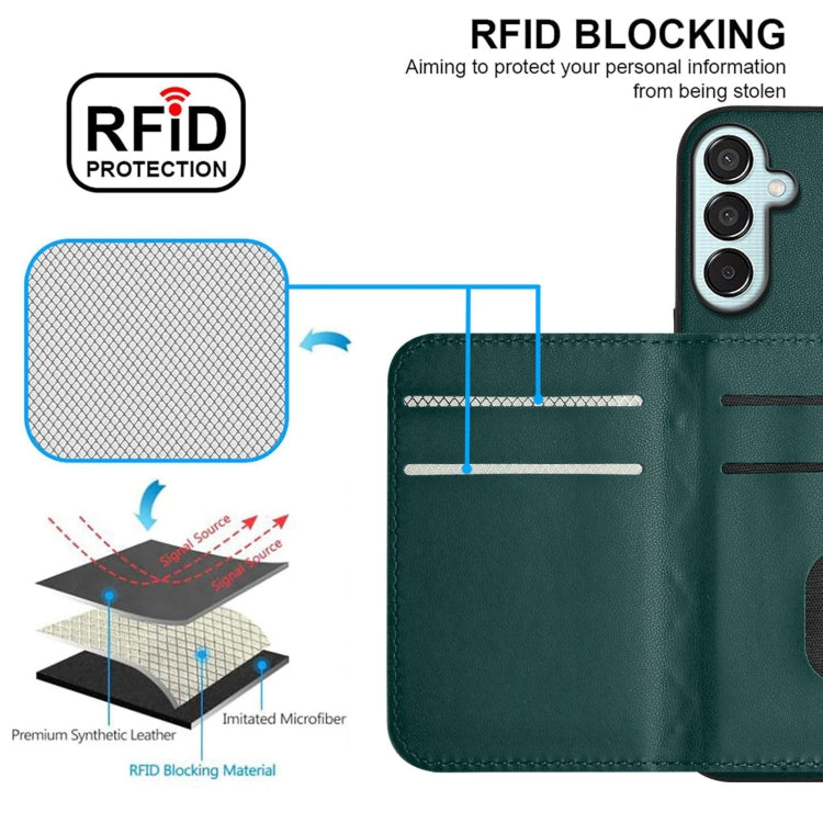 Rhombic Texture Card Bag RFID Phone Case with Long Lanyard, For Samsung Galaxy F15 / M15