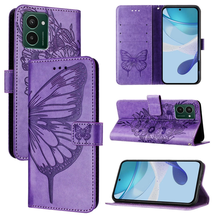 Embossed Butterfly Leather Phone Case, For HMD Pulse Pro