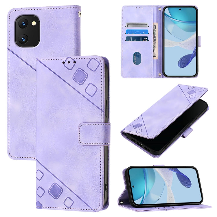 Skin-feel Embossed Leather Phone Case, For Umidigi G100X 4G / 5G, For Umidigi G100 Pro, For UMIDIGI Note 100, For Umidigi Bison X20, For Umidigi A15 / A15C / A15T, For UMIDIGI Power 7 / Power 7S, For UMIDIGI Power 7 Max