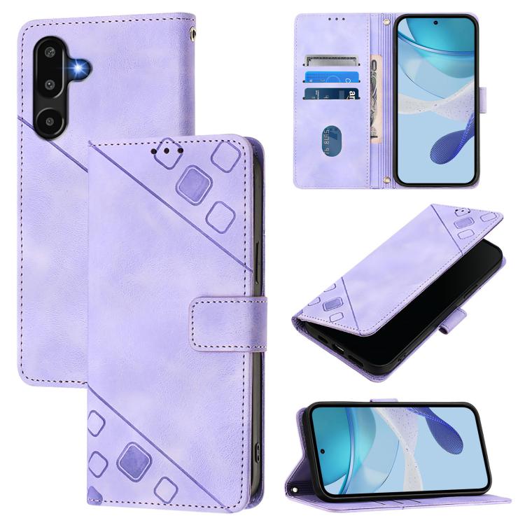 Skin-feel Embossed Leather Phone Case, For Samsung Galaxy M56 5G, For Samsung Galaxy M16 5G Global, For Samsung Galaxy M06 5G / F06 5G, For Samsung Galaxy M35