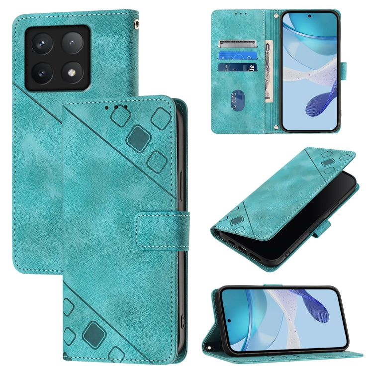 Skin-feel Embossed Leather Phone Case, For Xiaomi Poco X7 5G, For Xiaomi 15 Ultra, For Xiaomi Poco X7 Pro 5G, For Xiaomi Poco M7 Pro 5G Global, For Xiaomi 14T Pro, For Xiaomi 14T