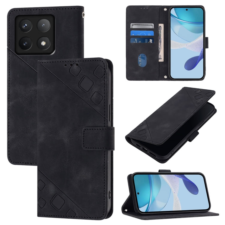 Skin-feel Embossed Leather Phone Case, For Xiaomi Poco X7 5G, For Xiaomi 15 Ultra, For Xiaomi Poco X7 Pro 5G, For Xiaomi Poco M7 Pro 5G Global, For Xiaomi 14T Pro, For Xiaomi 14T