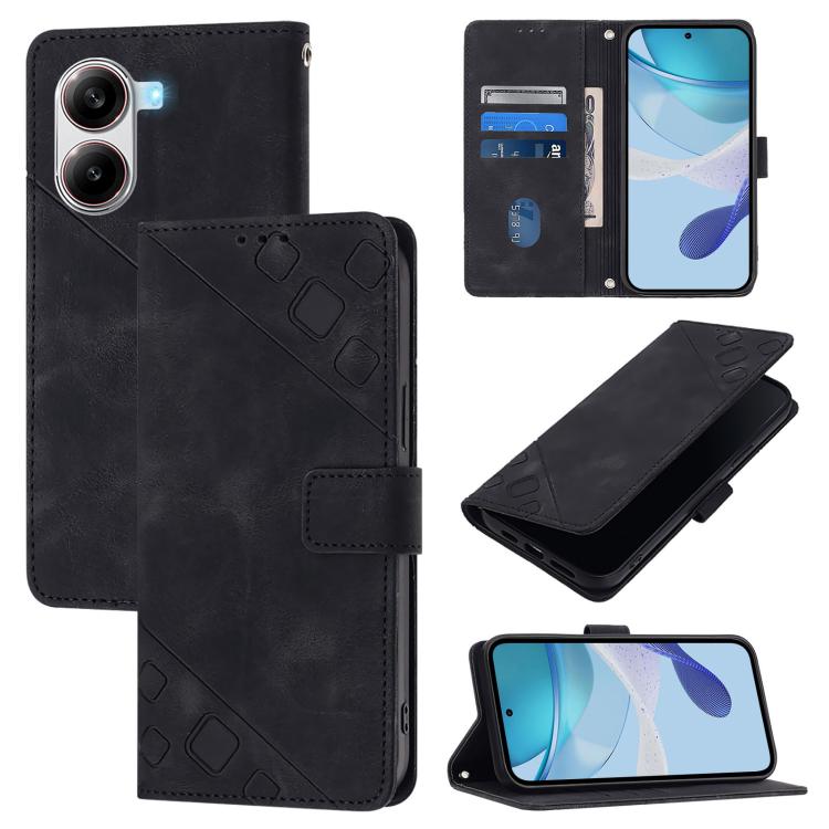 Skin-feel Embossed Leather Phone Case, For Xiaomi Poco X7 5G, For Xiaomi 15 Ultra, For Xiaomi Poco X7 Pro 5G, For Xiaomi Poco M7 Pro 5G Global, For Xiaomi 14T Pro, For Xiaomi 14T