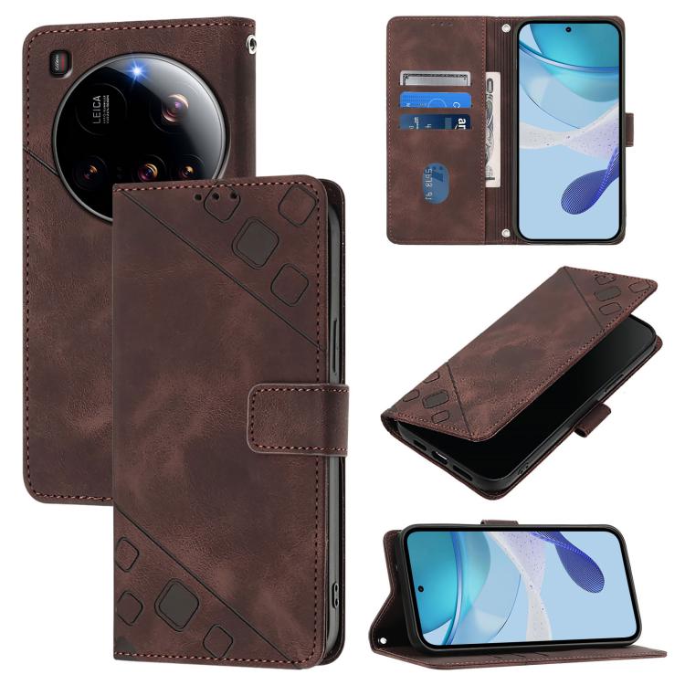 Skin-feel Embossed Leather Phone Case, For Xiaomi Poco X7 5G, For Xiaomi 15 Ultra, For Xiaomi Poco X7 Pro 5G, For Xiaomi Poco M7 Pro 5G Global, For Xiaomi 14T Pro, For Xiaomi 14T